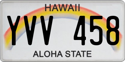HI license plate YVV458