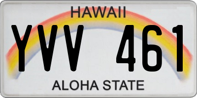 HI license plate YVV461