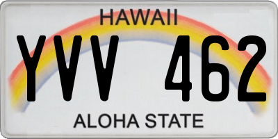 HI license plate YVV462