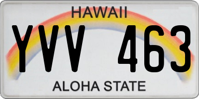HI license plate YVV463