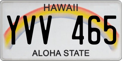 HI license plate YVV465