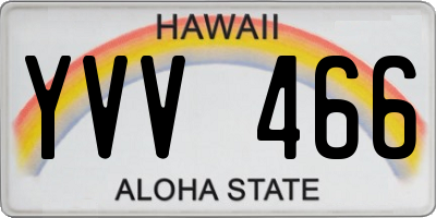 HI license plate YVV466
