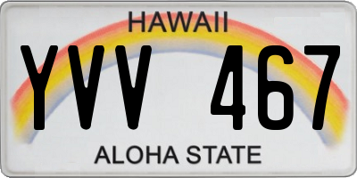 HI license plate YVV467