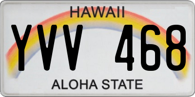HI license plate YVV468