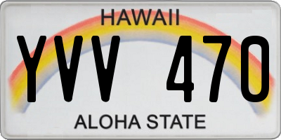 HI license plate YVV470