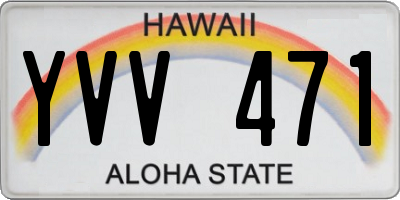 HI license plate YVV471