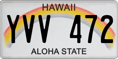 HI license plate YVV472
