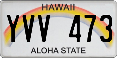 HI license plate YVV473