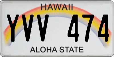 HI license plate YVV474