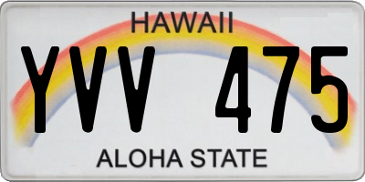 HI license plate YVV475