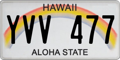 HI license plate YVV477