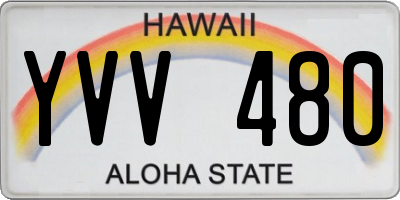 HI license plate YVV480