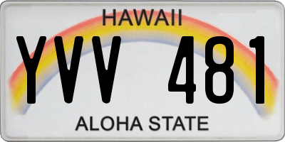 HI license plate YVV481