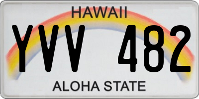 HI license plate YVV482