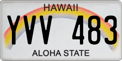 HI license plate YVV483