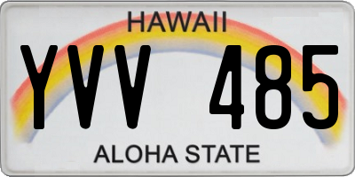 HI license plate YVV485