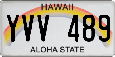 HI license plate YVV489