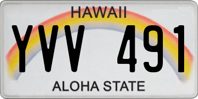 HI license plate YVV491