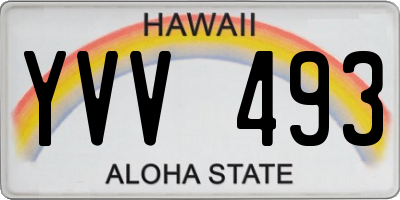 HI license plate YVV493