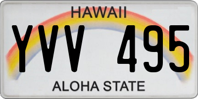 HI license plate YVV495