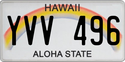 HI license plate YVV496
