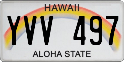 HI license plate YVV497