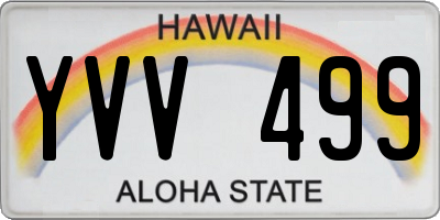 HI license plate YVV499