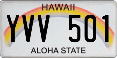 HI license plate YVV501