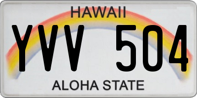 HI license plate YVV504