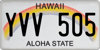 HI license plate YVV505
