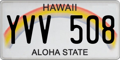 HI license plate YVV508