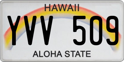 HI license plate YVV509