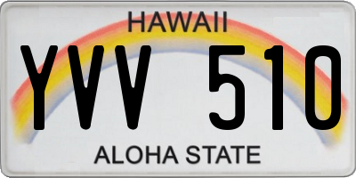 HI license plate YVV510
