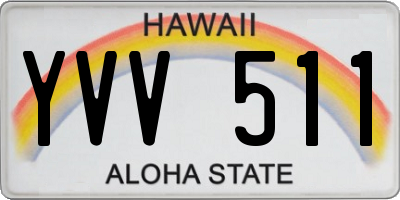 HI license plate YVV511