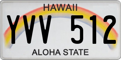 HI license plate YVV512