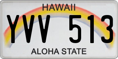 HI license plate YVV513