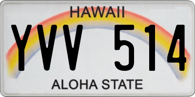 HI license plate YVV514