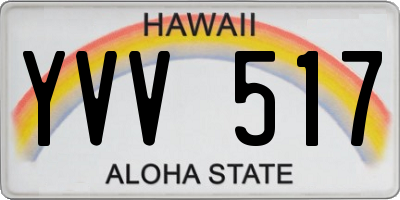 HI license plate YVV517