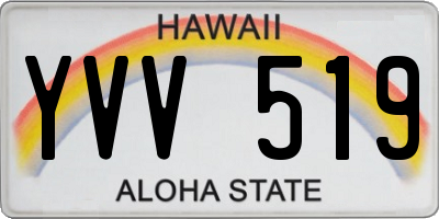 HI license plate YVV519