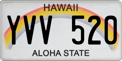 HI license plate YVV520