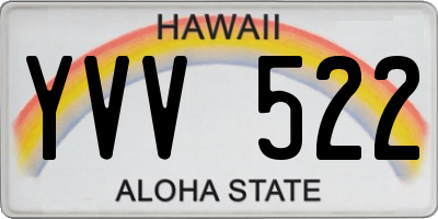 HI license plate YVV522