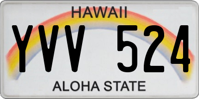 HI license plate YVV524
