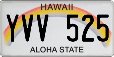 HI license plate YVV525