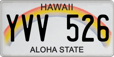 HI license plate YVV526