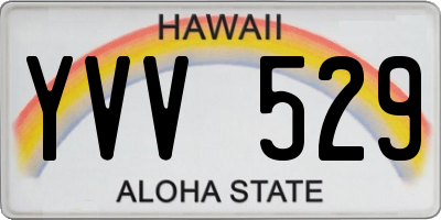 HI license plate YVV529
