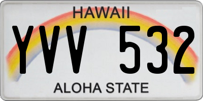 HI license plate YVV532