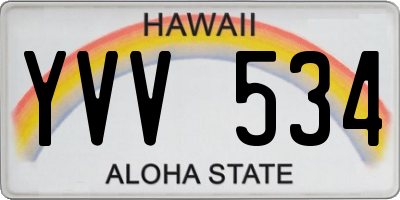 HI license plate YVV534