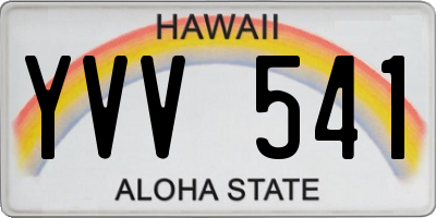 HI license plate YVV541
