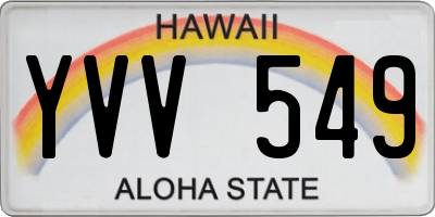 HI license plate YVV549