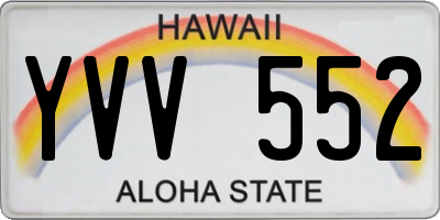 HI license plate YVV552